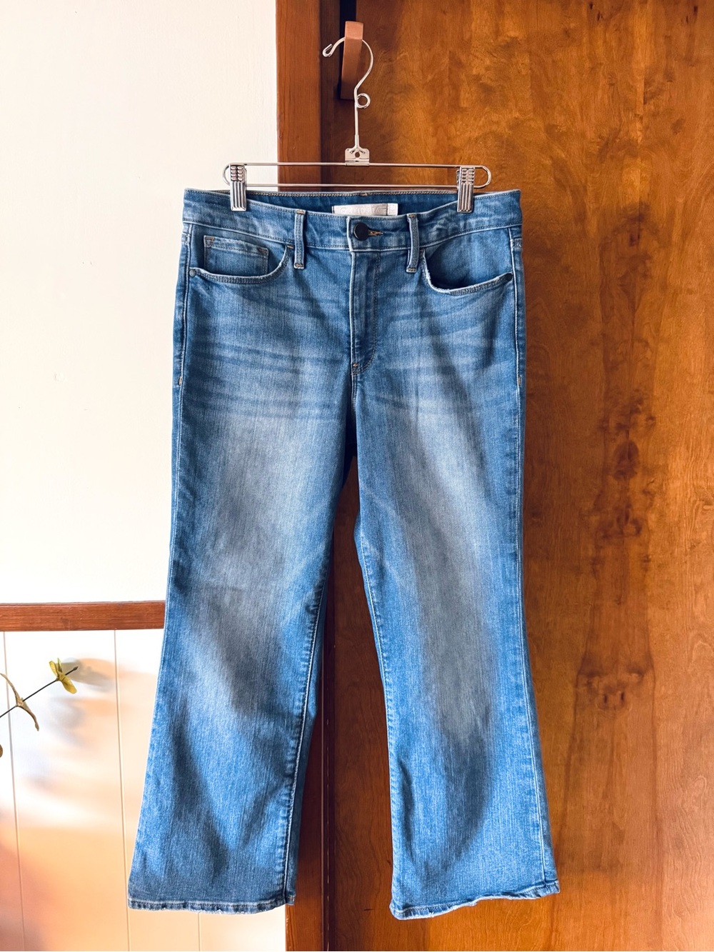 Athleta Sculptek Straight Leg Jeans Petite Blue Stretch Denim Women’s 8P